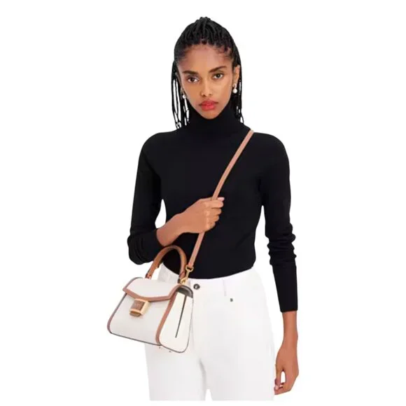 Like new! Kate Spade Colorblocked Small Top Handle Bag in Halo White - Picture 2 of 12